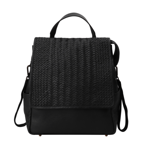 Donna Weaved Leather Diaper Bag.