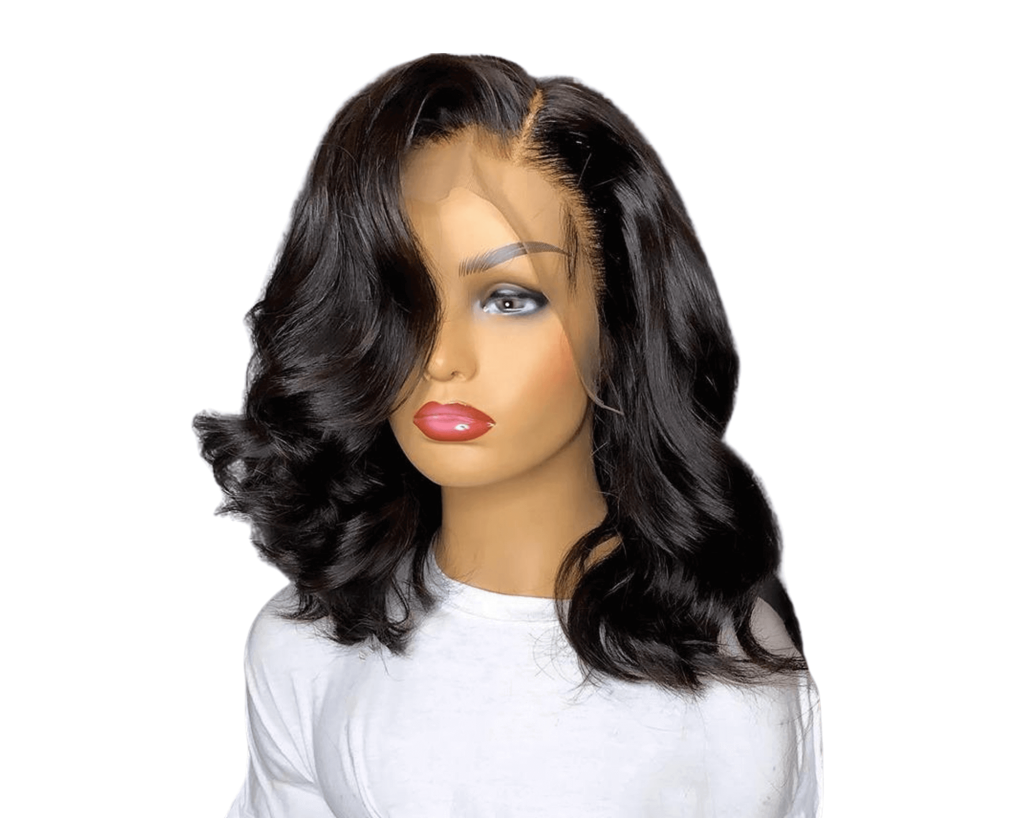 180% Density Body Wave 4x4 Short Bob 13x4 Lace Front Human Hair Wig.