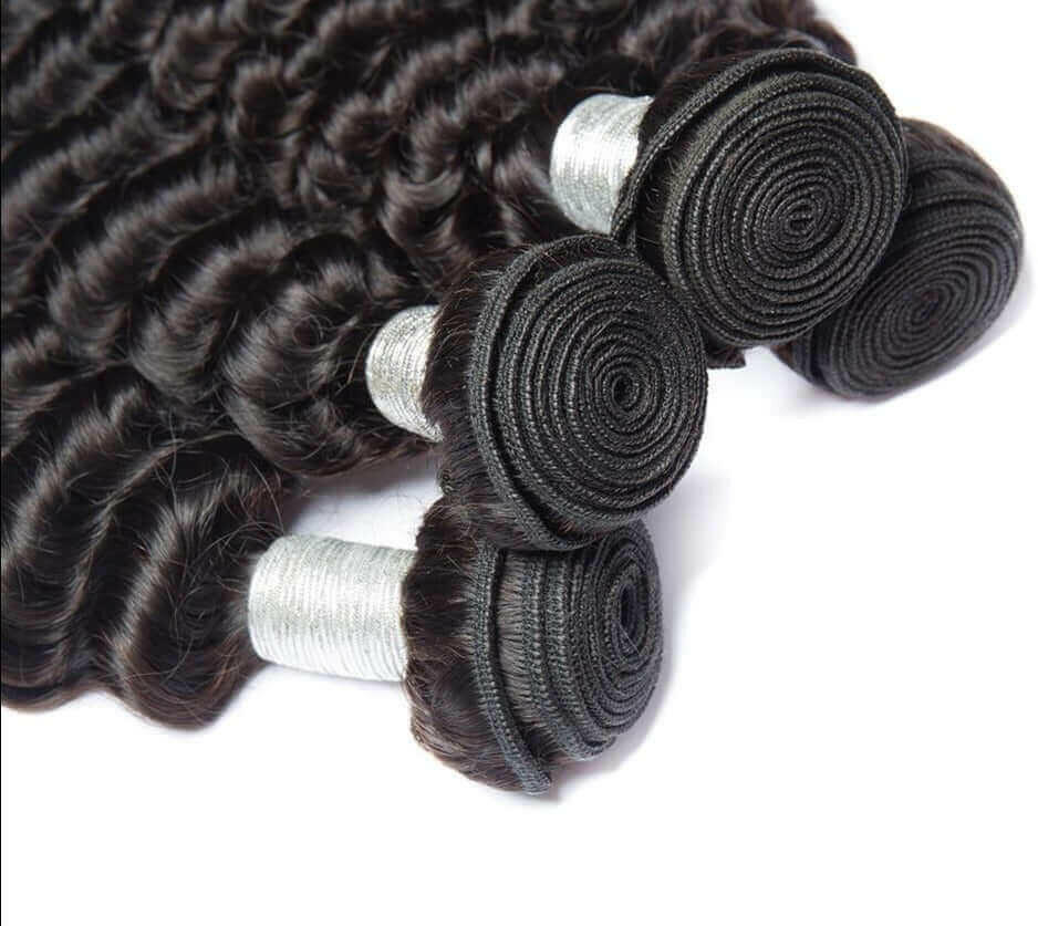 10A Grade 1/3/4 Deep Wave Brazilian Human Hair Bundles.