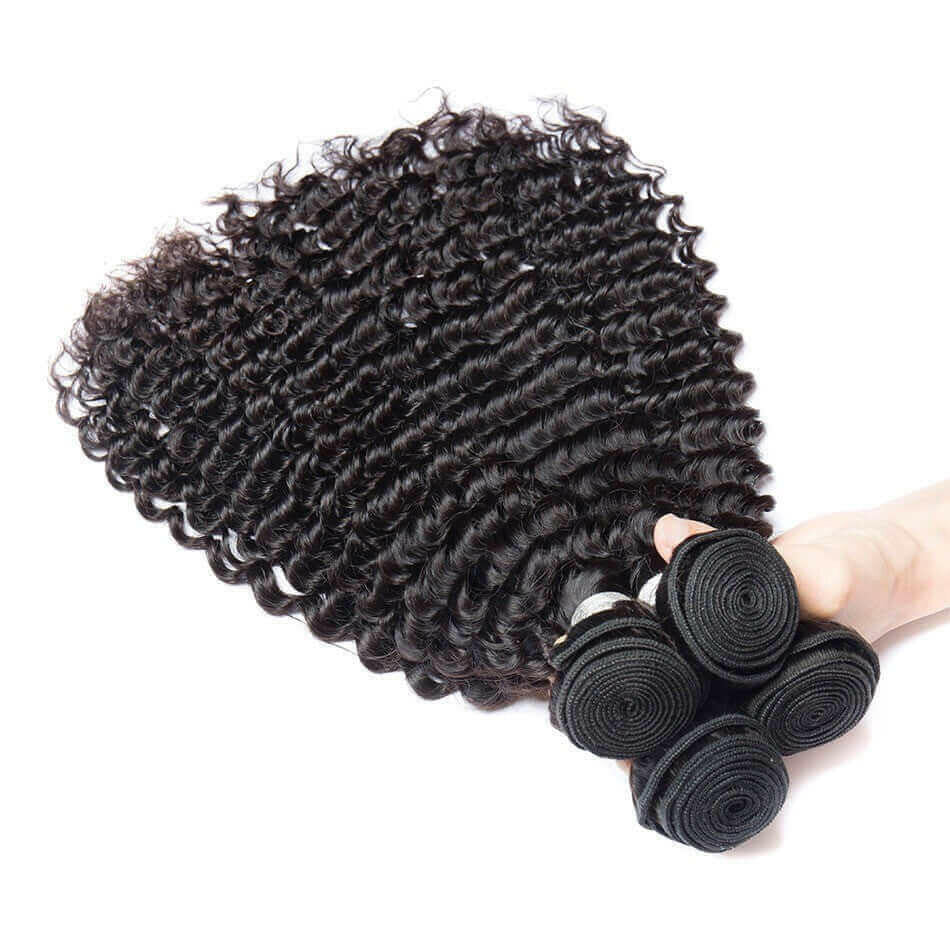 10A Grade 1/3/4 Deep Wave Brazilian Human Hair Bundles.