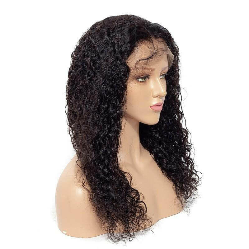 13x4 HD Transparent Lace Frontal Water Wave Human Hair Wigs 200% Densi.