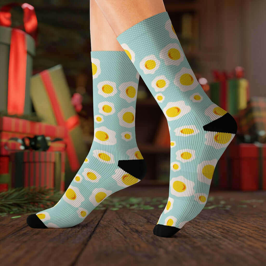 Sunny Side Up Eggs Funny Novelty Socks.