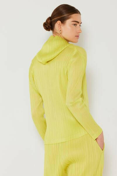 Marina West Swim Pleated Hood Jacket with 2 Way Zipper.