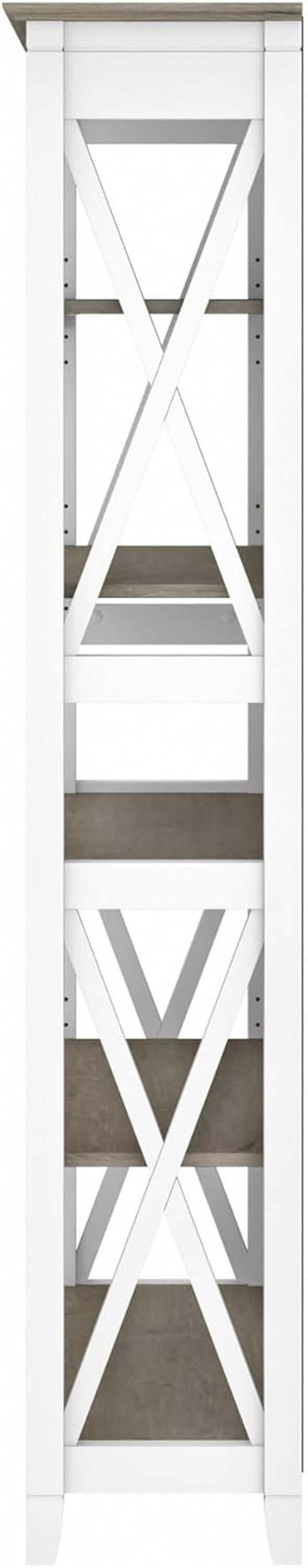 Bush Furniture Key West 66 Inch Bookcase Shiplap Gray White