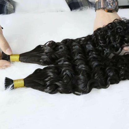 Brazilian Deep Wave Human Hair i Tip Microlinks Bulk Braiding Human Ha.