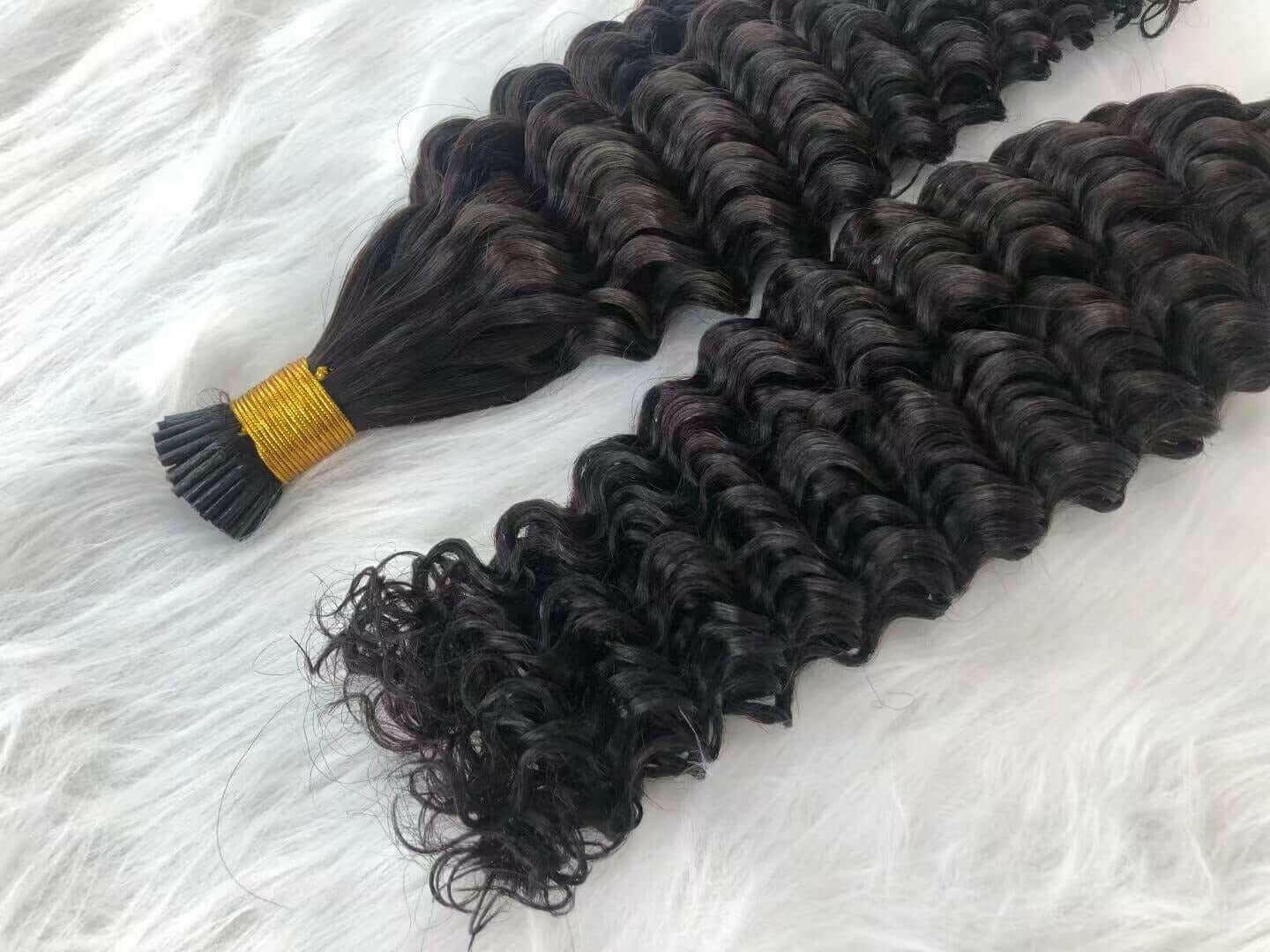 Brazilian Deep Wave Human Hair i Tip Microlinks Bulk Braiding Human Ha.