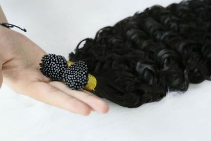 Brazilian Deep Wave Human Hair i Tip Microlinks Bulk Braiding Human Ha.