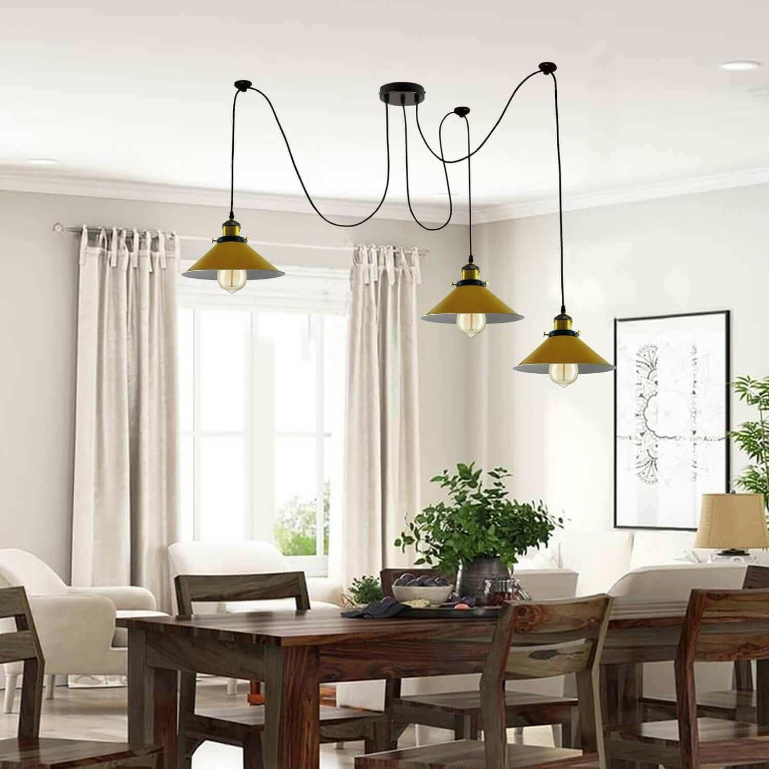 Modern large spider Braided Pendant lamp 3heads Clusters of Hanging