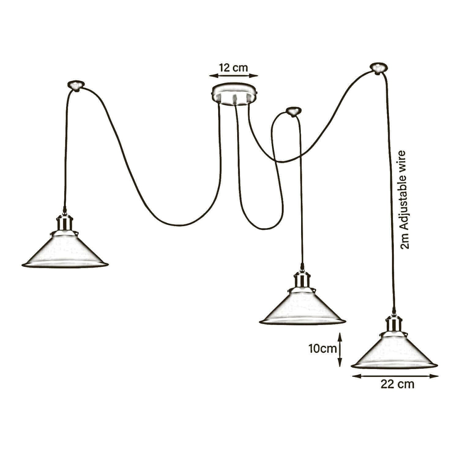 Modern large spider Braided Pendant lamp 3heads Clusters of Hanging