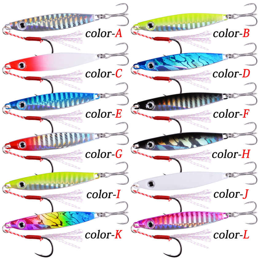 12pcs Metal Spoon Jigs Carp Fishing Lure 7g 12g 17g 22g 30g 40g