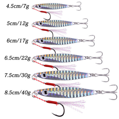 12pcs Metal Spoon Jigs Carp Fishing Lure 7g 12g 17g 22g 30g 40g