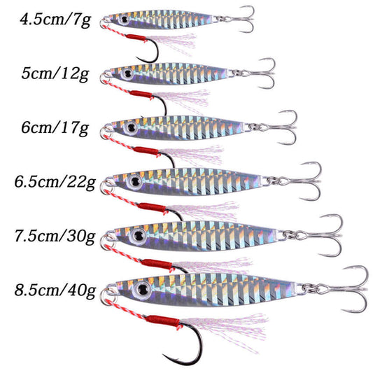 12pcs Metal Spoon Jigs Carp Fishing Lure 7g 12g 17g 22g 30g 40g