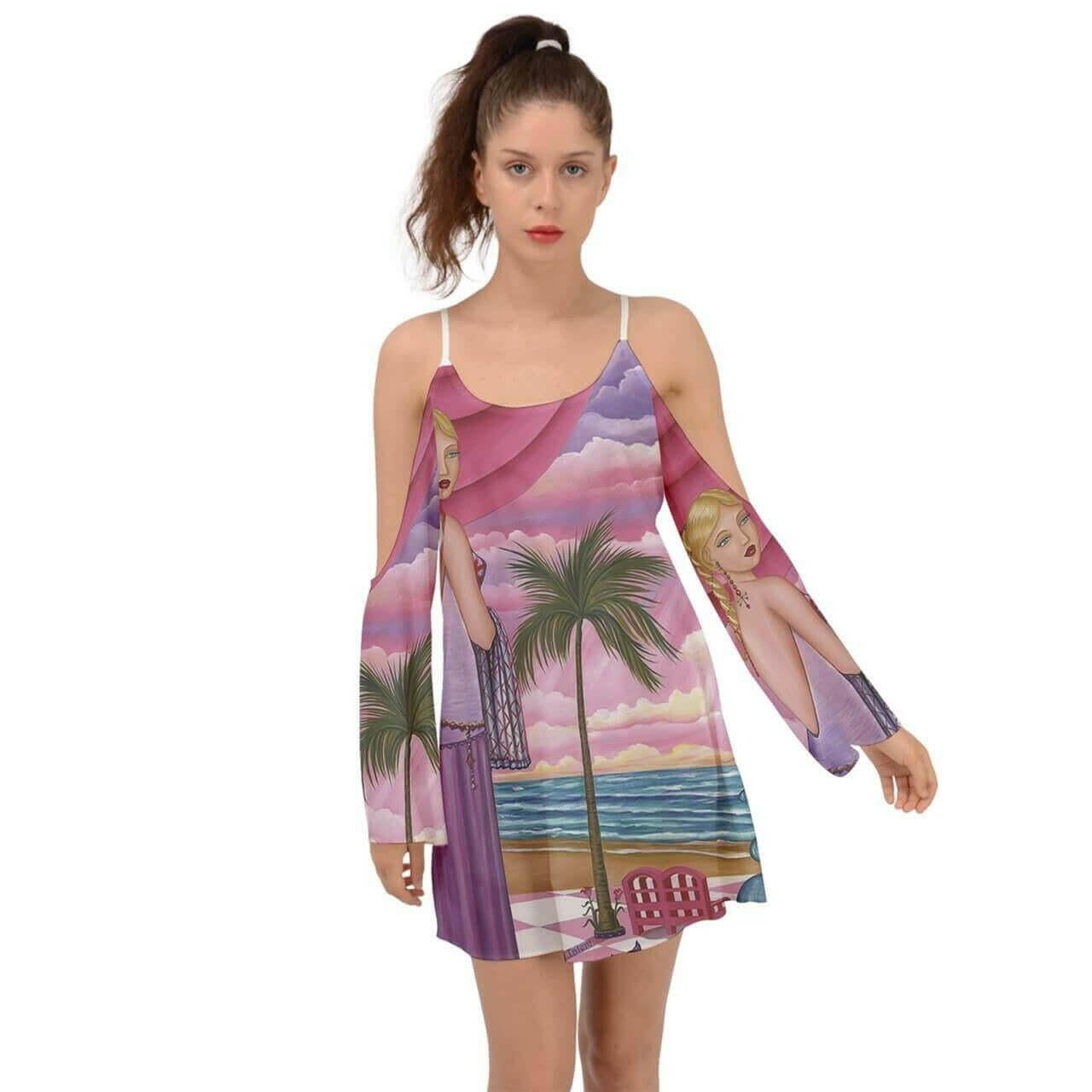 Palm Beach Melissa Kimono Sleeves Boho Dress.