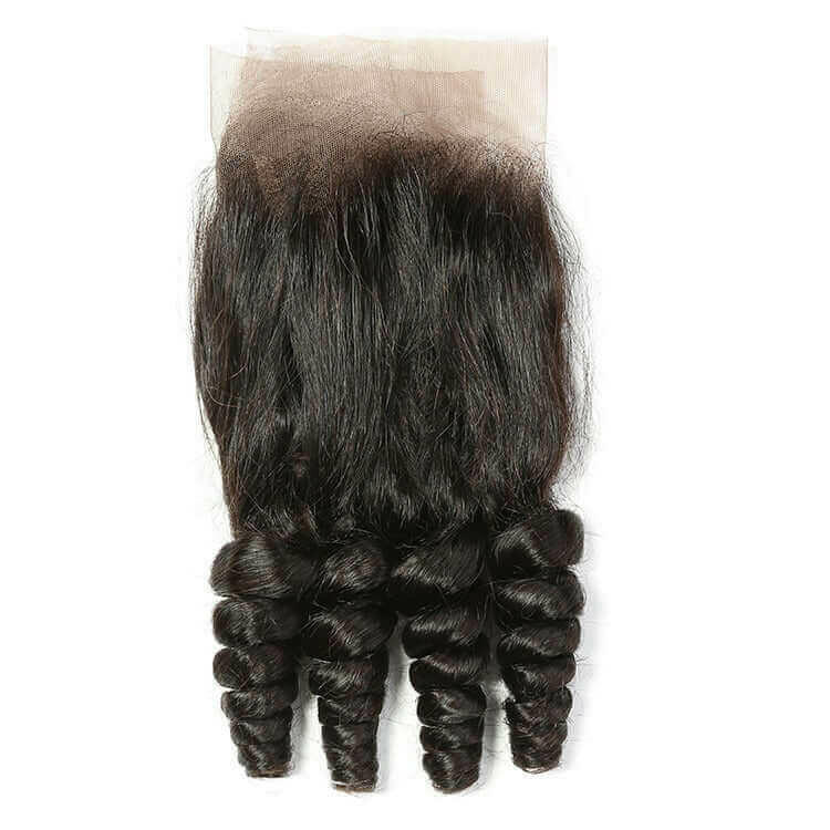 10A Grade Brazilian 3/4 Funmi Hair Human Hair bundles with 4x4 Closure.