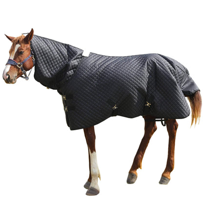 HOMBYS 75-Inch Combo-Neck Waterproof Horse Blanket - Black
