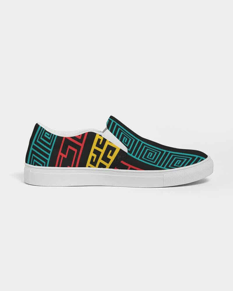 multicolor canvas slip-on sneakers