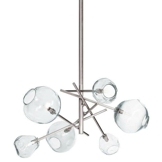 Molten Chandelier With Clear Glass (Polished Nickel).