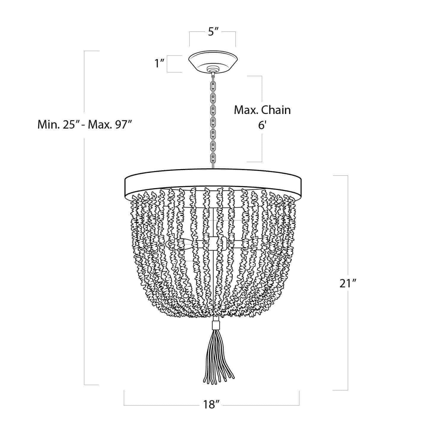 Milos Chandelier (Aqua).