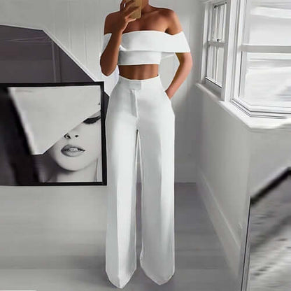 FlexiChic™ – Wide Leg Pants &amp; Crop Top Two-Piece Set