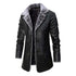 Plush Lapel Leather Jacket Winter Warm Fleece Single-breasted Coat For
