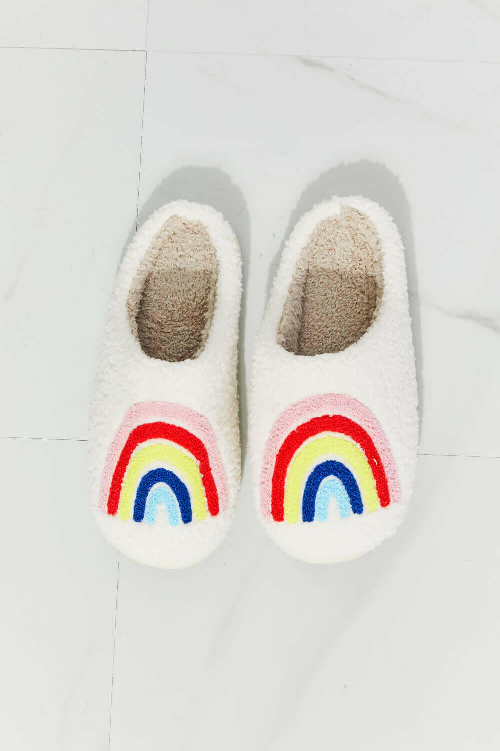 MMShoes Rainbow Plush Slipper.