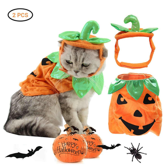 Halloween Pet Cats Costume Props Creative Pumpkin.