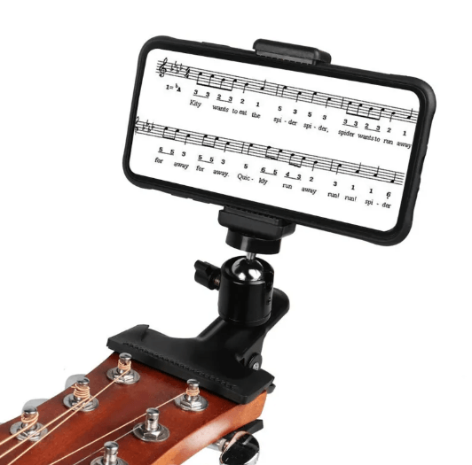 Adjustable Guitar Phone Clip Holder – Black
