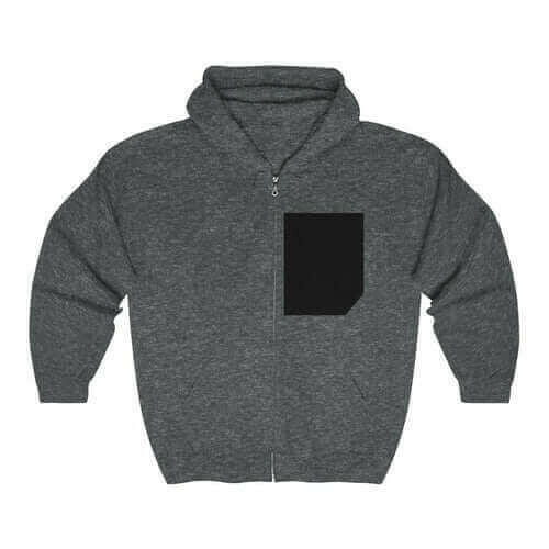 Mens Faux Black Pocket Heavy Blend Zip Up Hoodie