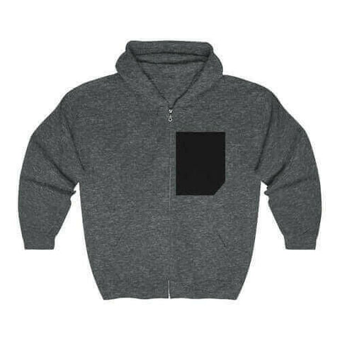 Mens Faux Black Pocket Heavy Blend Zip Up Hoodie.