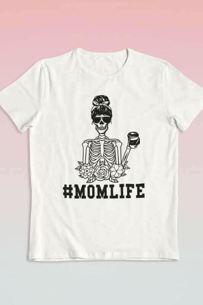MOMLIFE SKELETON HALLOWEEN GRAPHIC TEE