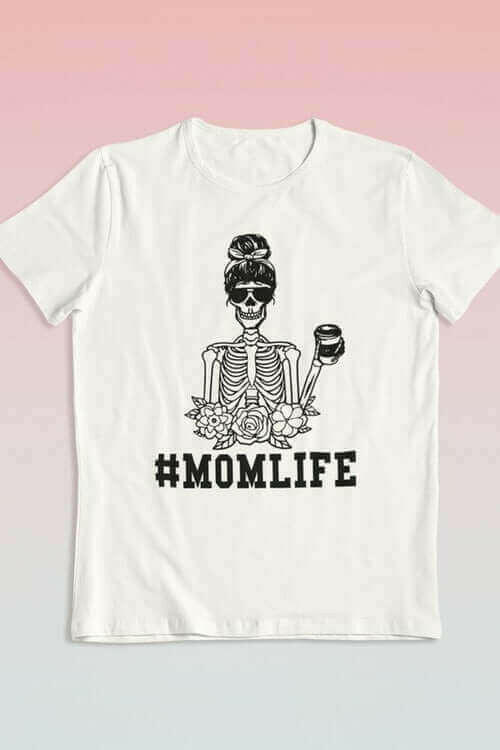 MOMLIFE SKELETON HALLOWEEN GRAPHIC TEE