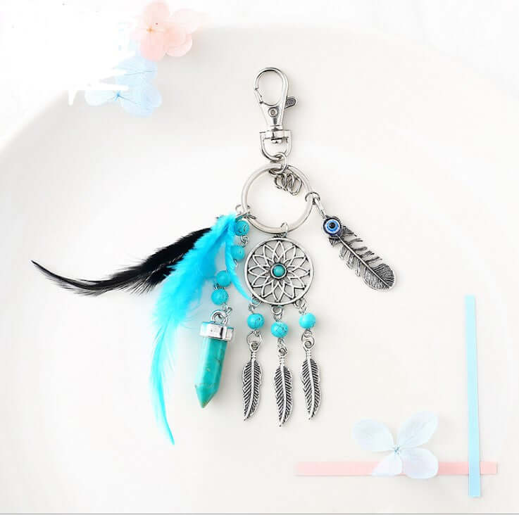 Alloy Dream Catcher Tassel Keychain