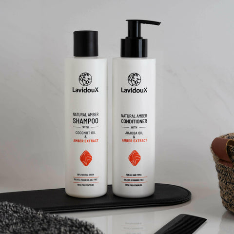 Natural Amber Shampoo & Conditioner Set.