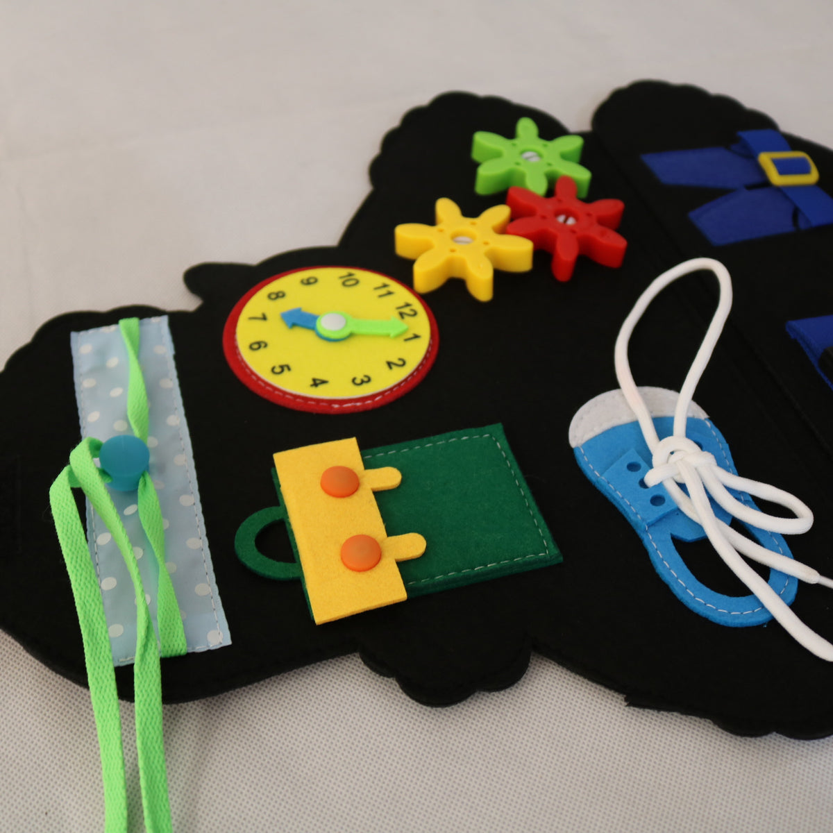 Montessori Busy Board with Felt Clothing for Kids