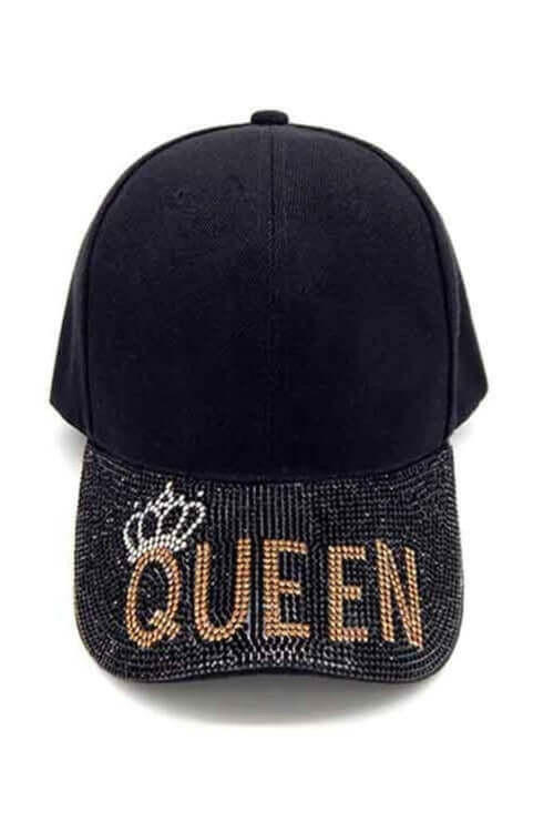 POLYESTER WITH RHINESTONE QUEEN BALL CAP