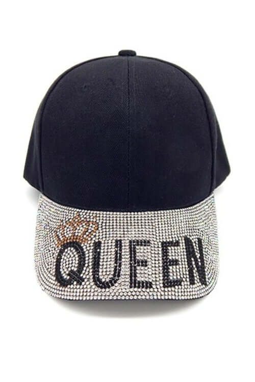 POLYESTER WITH RHINESTONE QUEEN BALL CAP