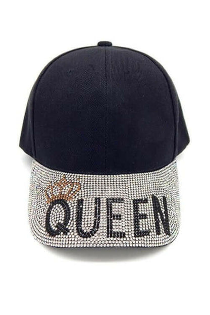 POLYESTER WITH RHINESTONE QUEEN BALL CAP.