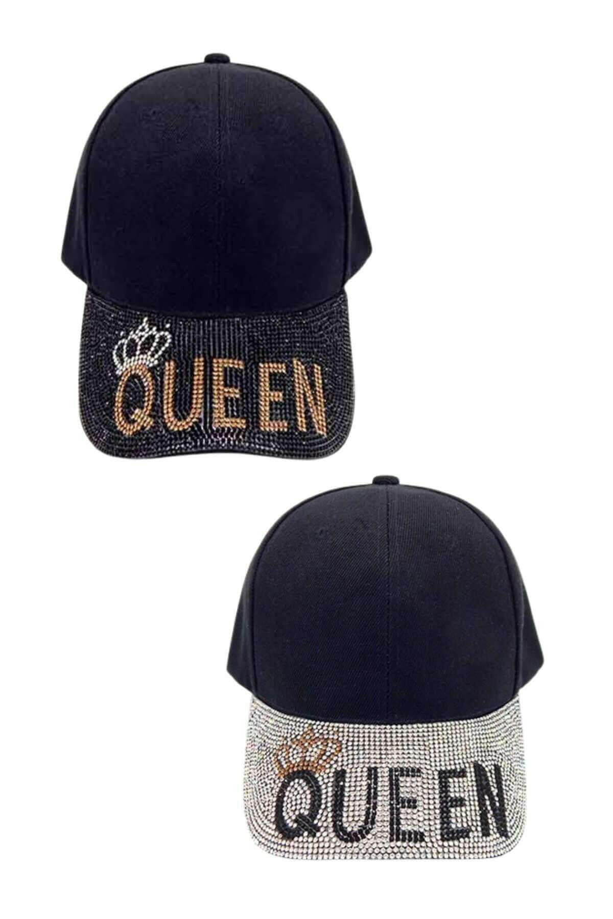 POLYESTER WITH RHINESTONE QUEEN BALL CAP.