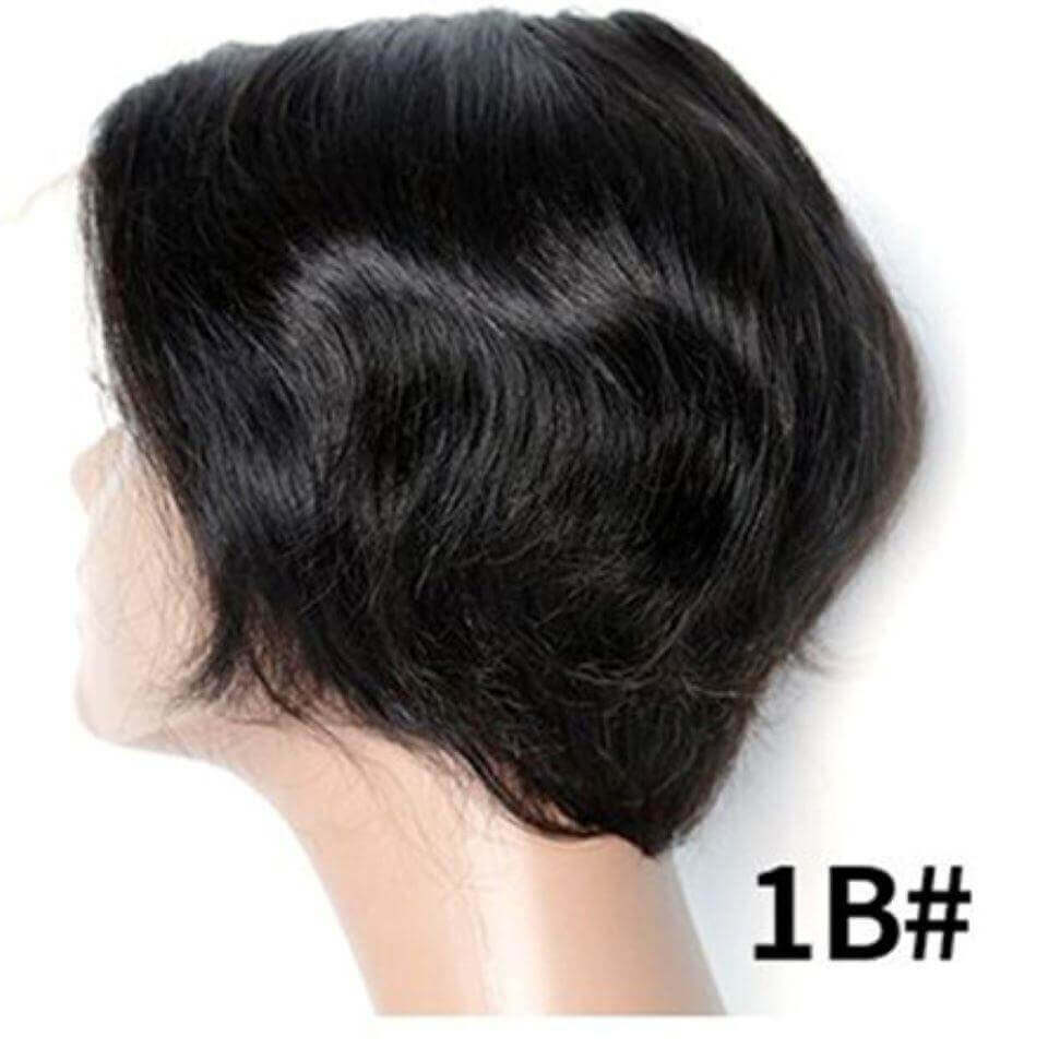 Ombre Short Bob Pixie Cut 13x4x1 T Lace Front Straight Human Hair Wigs