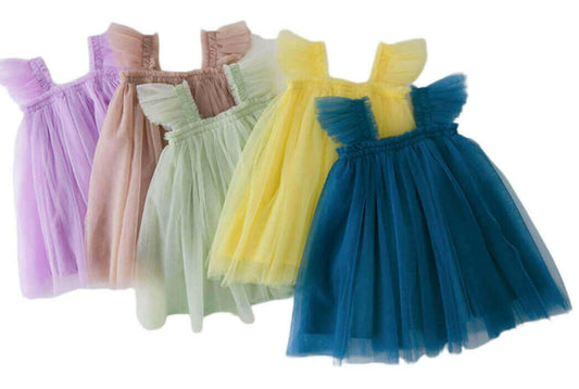 flutter tulle dress Multi Colors.