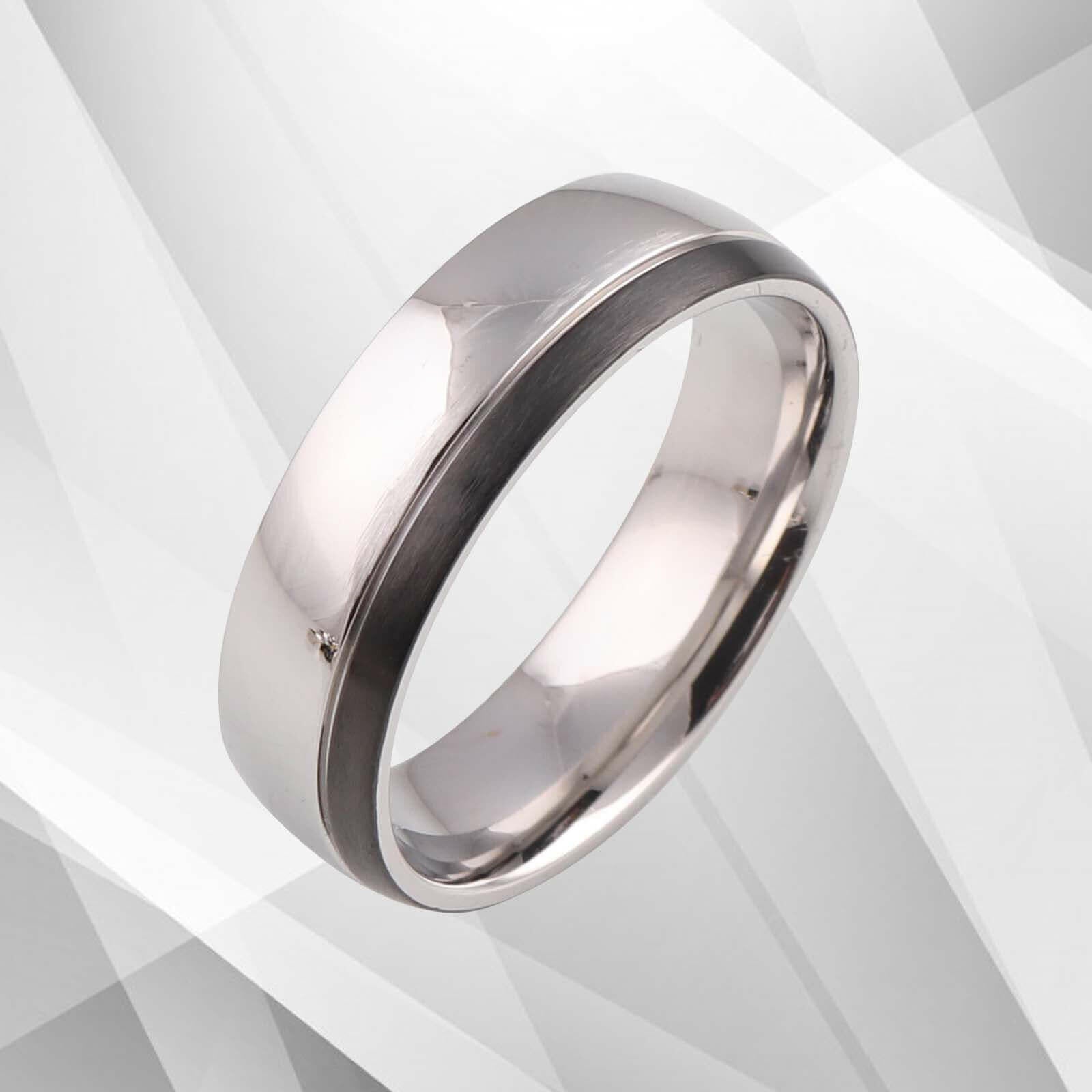 Contemporary Men’s Anniversary Engagement Wedding Ring 18Ct White Gold.