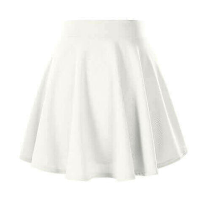 Women's Basic Mini Skater Skirt Stretchy Flared High Waisted Skirt.