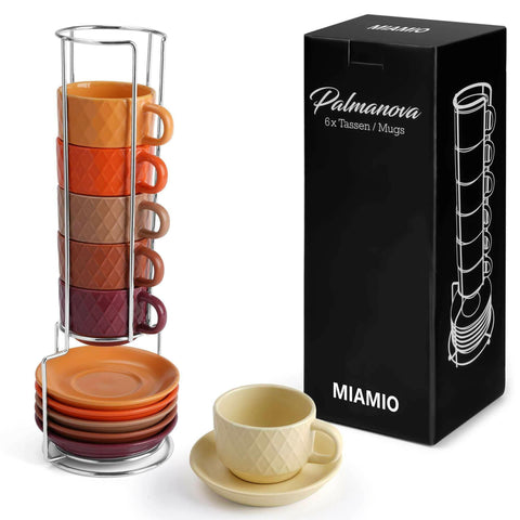 6er Espressotassen Set Palmanova Kollektion (Magma Edition).