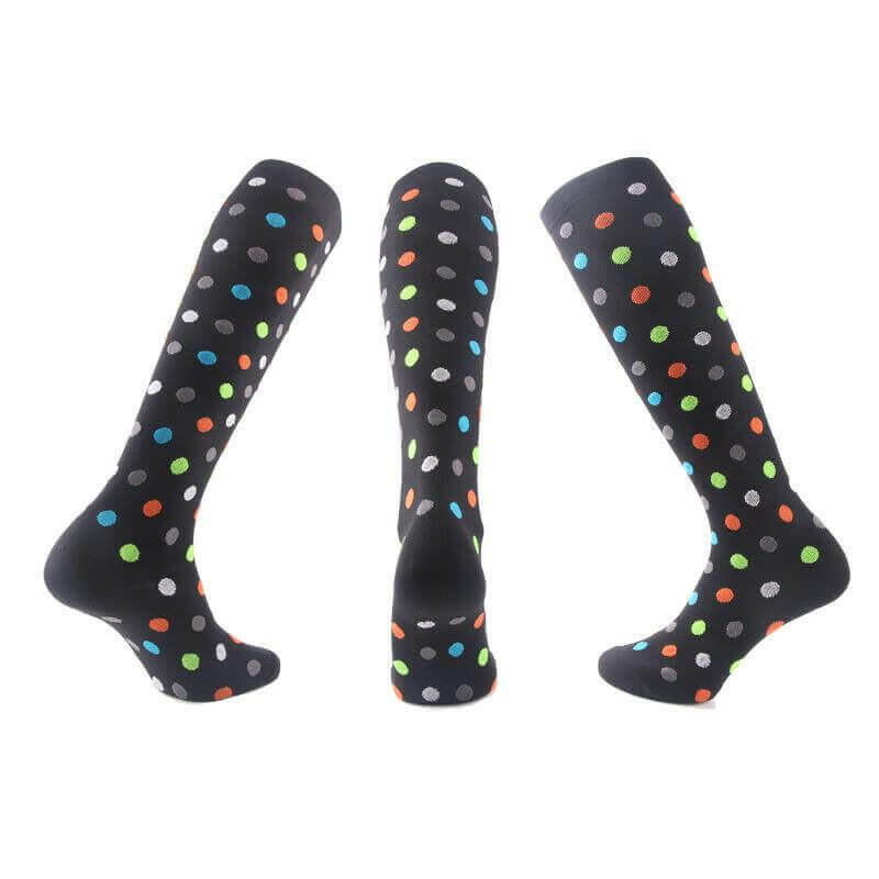 Multi Polka Dot Compression Socks.