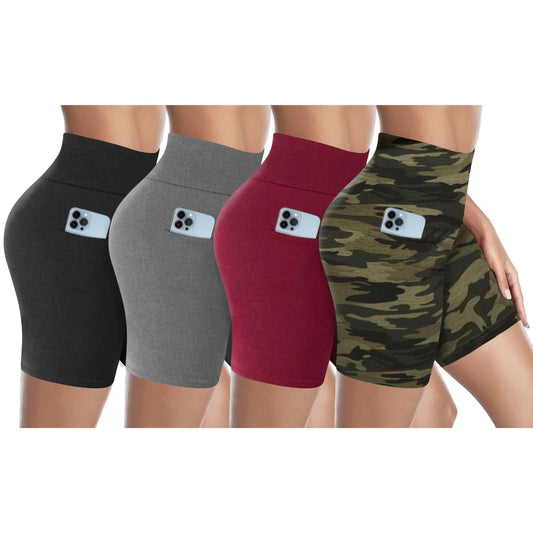 Womens High Waisted Yoga Workout Shorts.