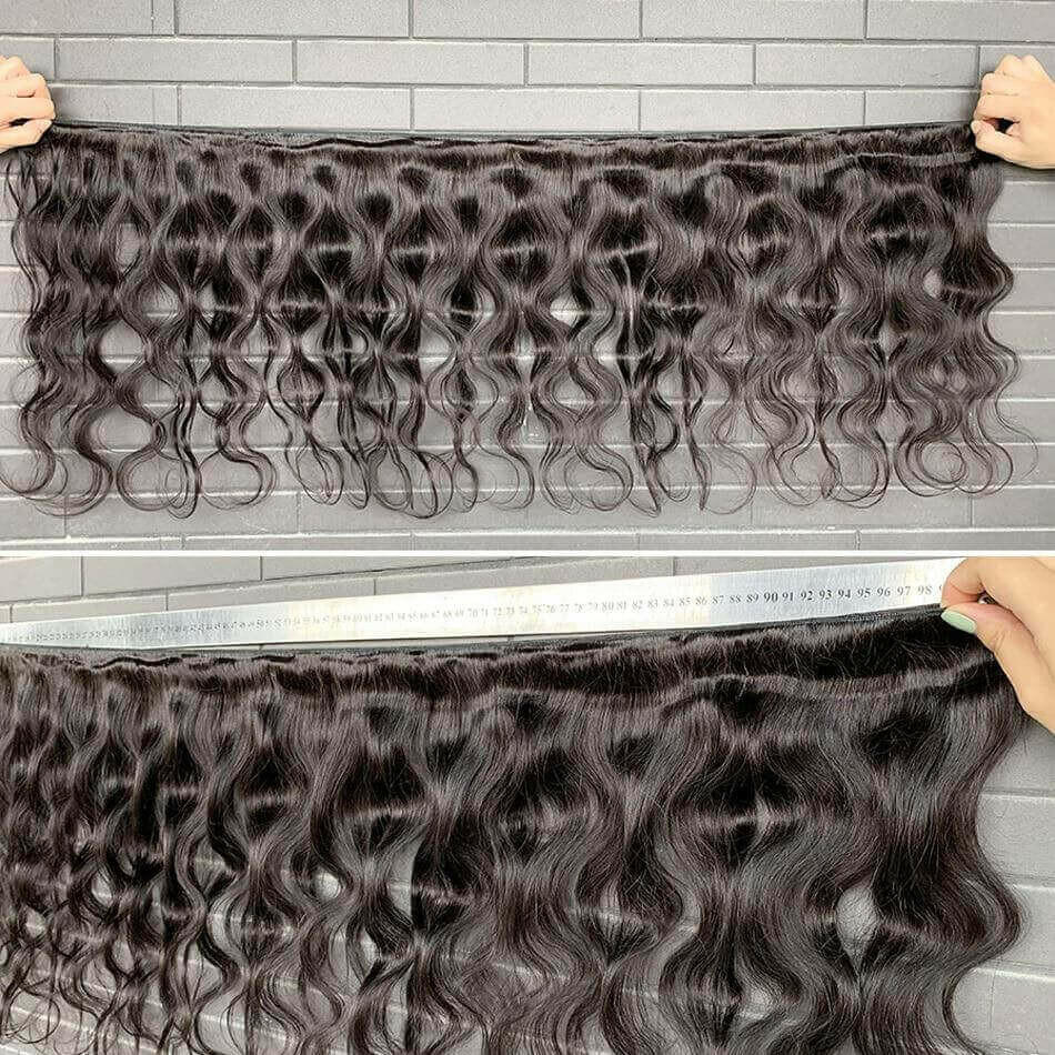 10A Grade Body Wave 3/4 Human Hair Bundles with 4x4 Closure 13x4 front.