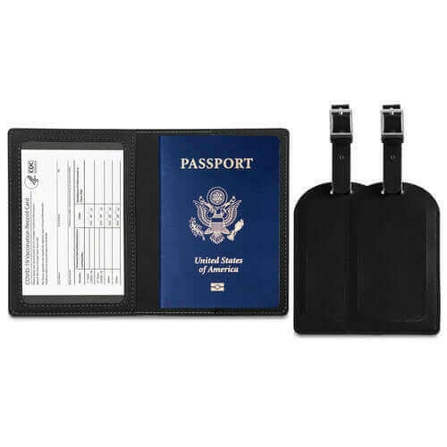 RFID Passport Holder with Travel Luggage Tag (3-Piece Set).