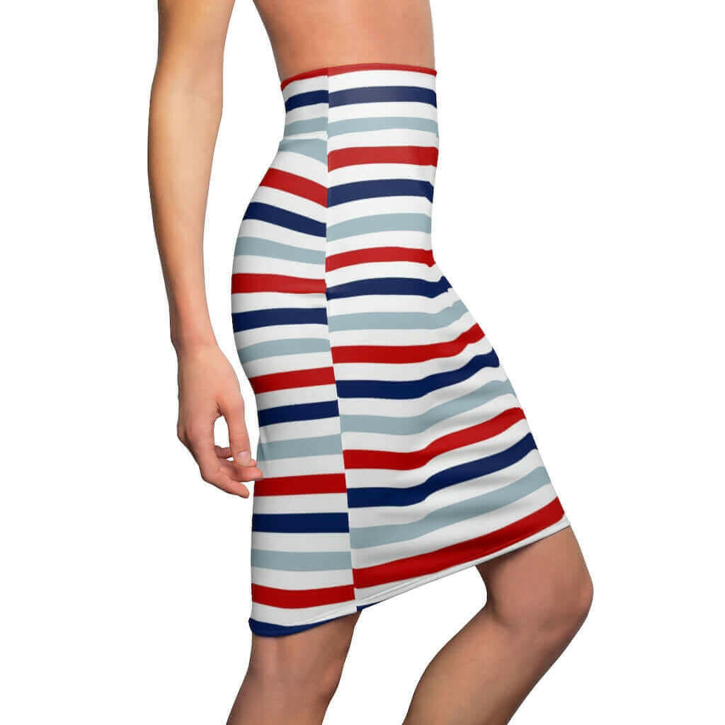 Womens Skirt, Red White and Blue Pencil Skirt, S93801.