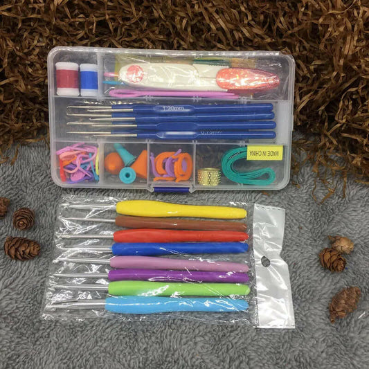 Sewing Tool Set 16 Sizes Crochet Hooks Needles Stitches Knitting Craft Case Crochet Set