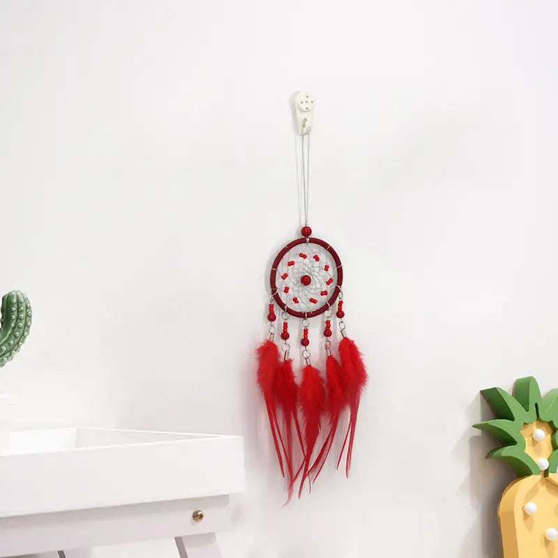 Car Dream Catcher Charm with Feather Tassel Pendant